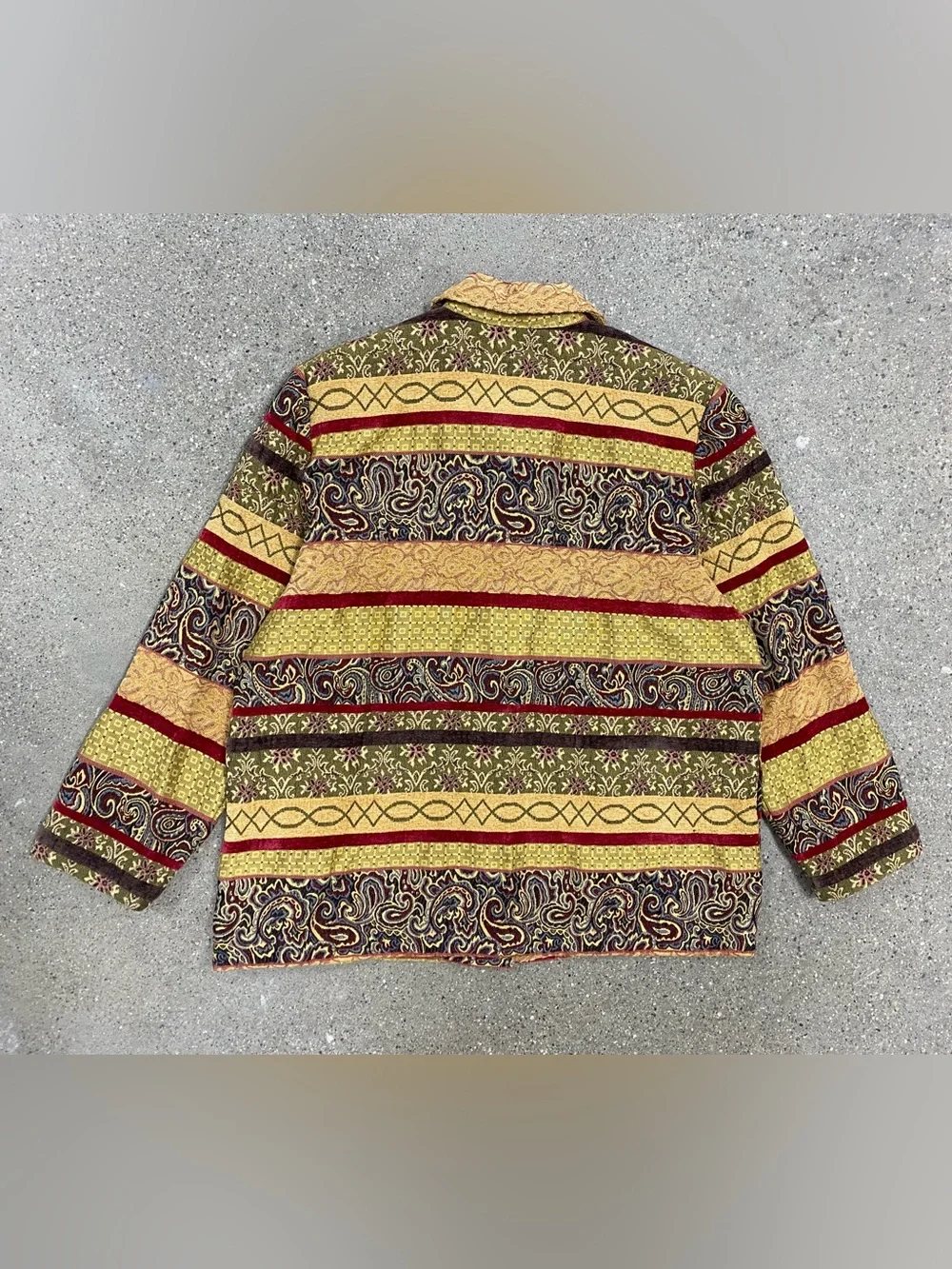 Vintage Alfred Dunner Paisley Tapestry Jacket Collared Blazer size 16